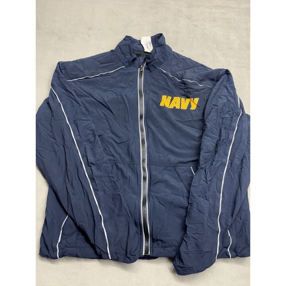 US Navy PT Track Jacket SND Manufacturing Blue Reflective XS Short